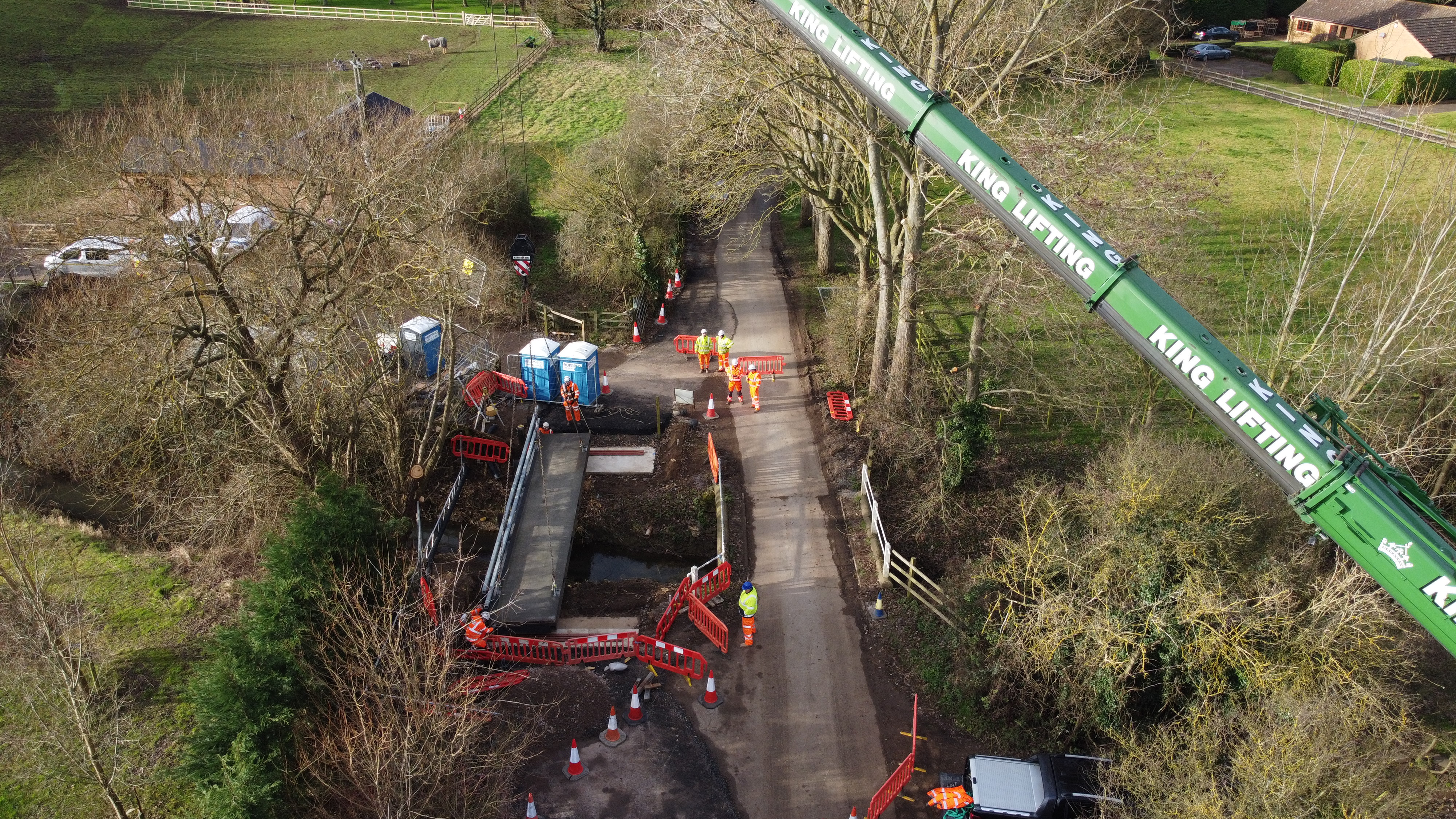 Ringway Jacobs Installation of Temporary Bridge in Hulcote Mill, Central Bedfordshire