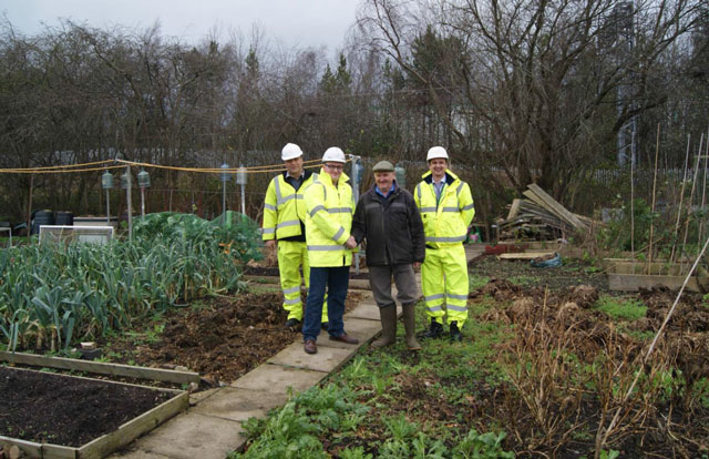 Cheshire East Highways delivers flags to Talke Road allotments