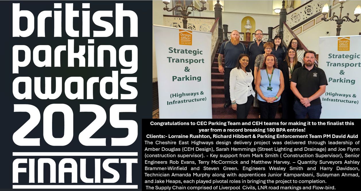 Cheshire East Highways project shortlisted for National Parking Award